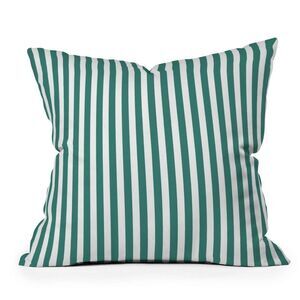Deny Designs - 16"x16" Natalie Baca Bouquet Striped Square Throw  Green